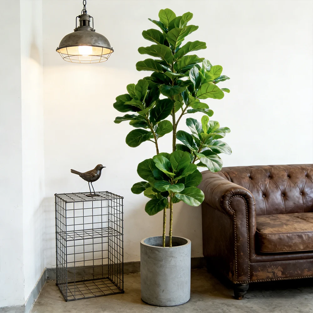 Ficus Lyrata Tree - 64/122cm Artificial Fiddle Fig Tree Fake